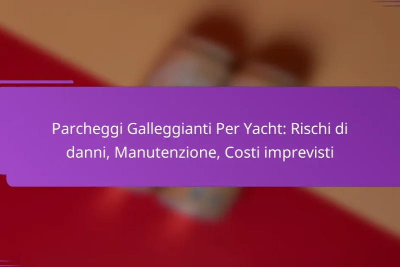 Parcheggi Galleggianti Per Yacht: Rischi di danni, Manutenzione, Costi imprevisti