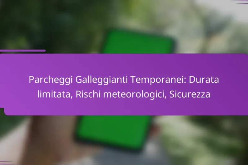 Parcheggi Galleggianti Temporanei: Durata limitata, Rischi meteorologici, Sicurezza