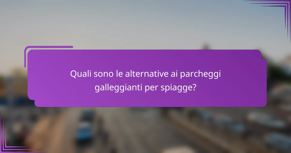 Quali sono le alternative ai parcheggi galleggianti per spiagge?